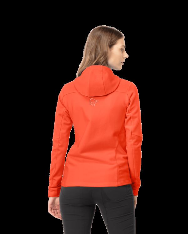 Norrona Dames Falketind Warmwool2 Stretch Zip Hood Oranje Alert
