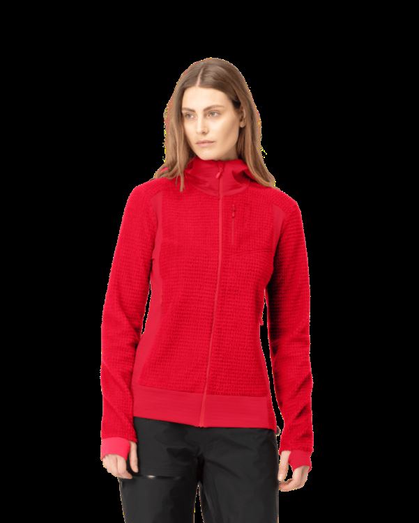 Norrona Dames Falketind Alpha120 Zip Hood Narrenrood