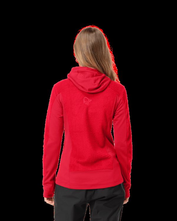 Norrona Dames Falketind Alpha120 Zip Hood Narrenrood