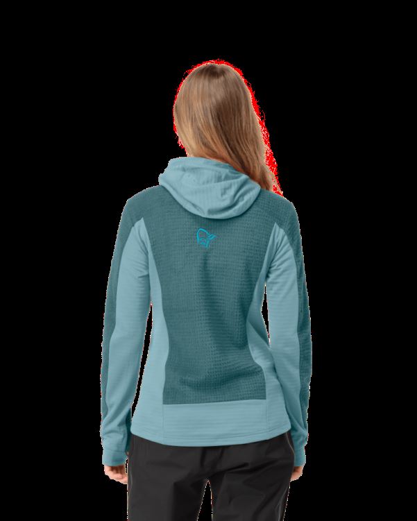 Norrona Dames Falketind Alpha120 Zip Hood North Atlantic/tourmaline
