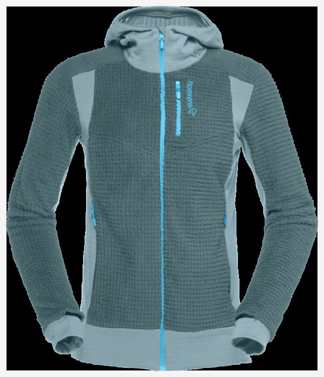 Norrona Dames Falketind Alpha120 Zip Hood North Atlantic/tourmaline