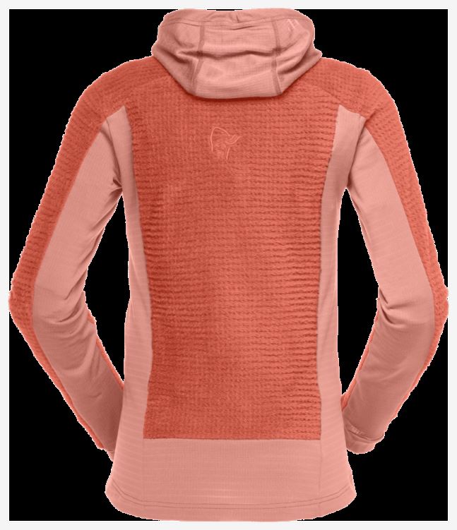 Norrona Dames Falketind Alpha120 Zip Hood Oranje Alert/perzik Amber
