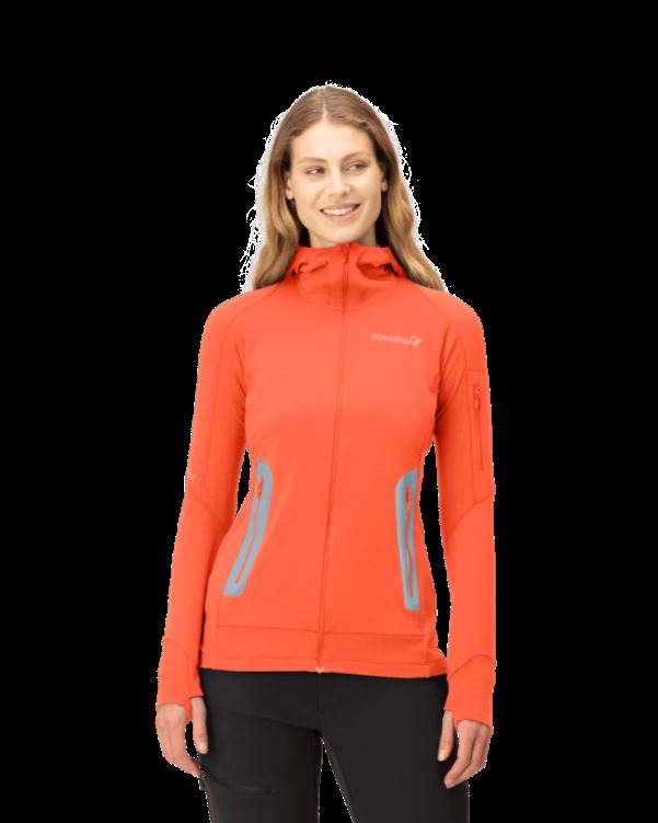 Norrona Falketind Power Grid Capuchon Voor Dames Oranje Alert