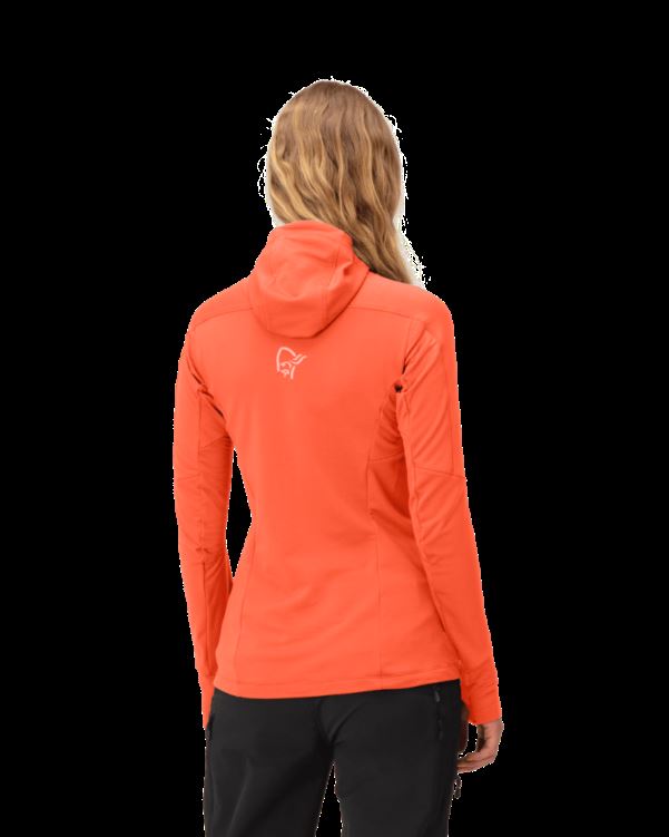 Norrona Falketind Power Grid Capuchon Voor Dames Oranje Alert