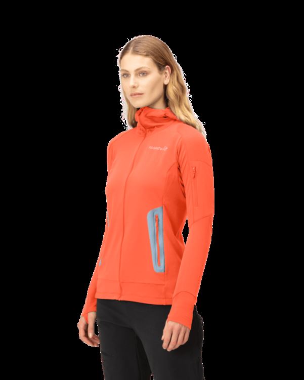 Norrona Falketind Power Grid Capuchon Voor Dames Oranje Alert