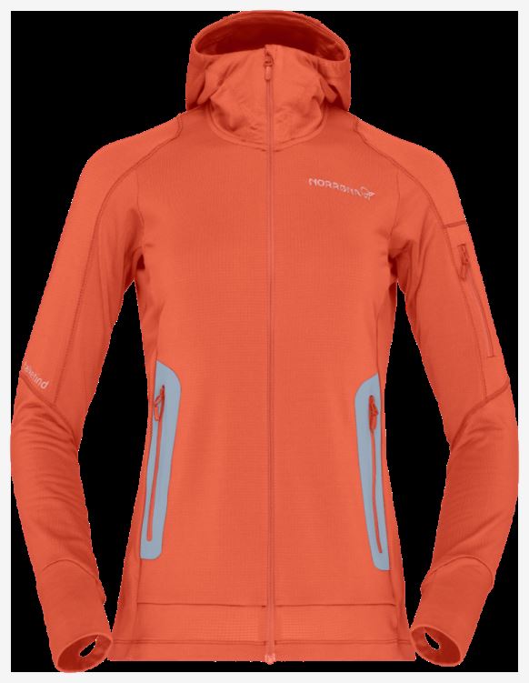 Norrona Falketind Power Grid Capuchon Voor Dames Oranje Alert