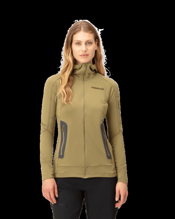 Norrona Falketind Power Grid Capuchon Olijfgroen Voor Dames