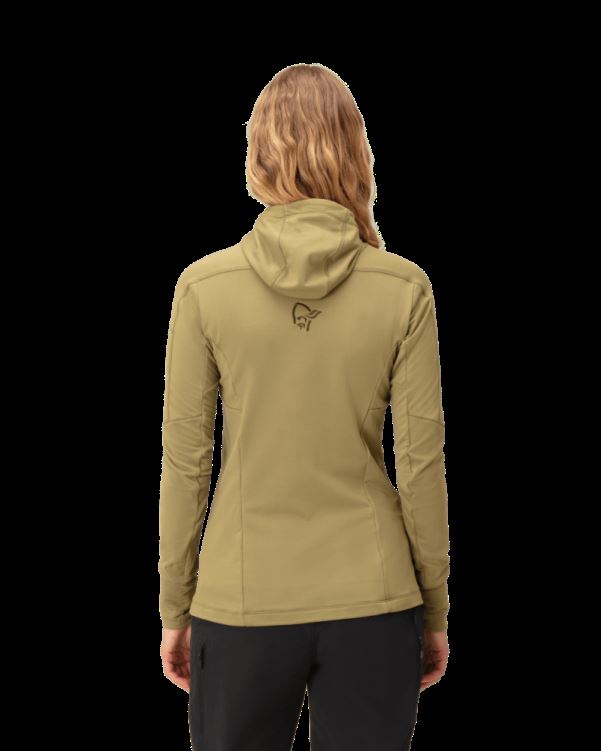 Norrona Falketind Power Grid Capuchon Olijfgroen Voor Dames