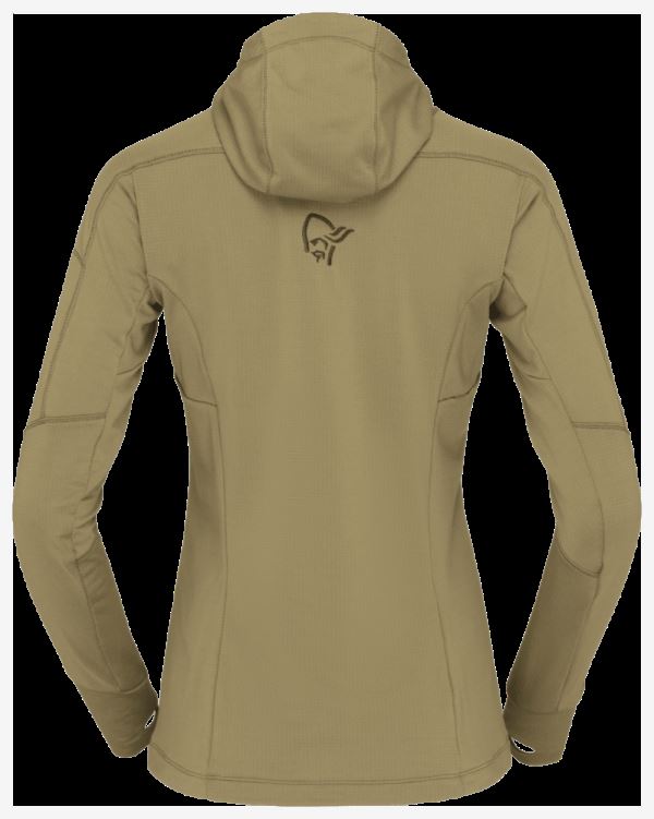 Norrona Falketind Power Grid Capuchon Olijfgroen Voor Dames