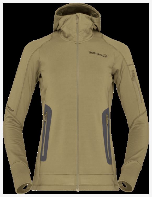 Norrona Falketind Power Grid Capuchon Olijfgroen Voor Dames
