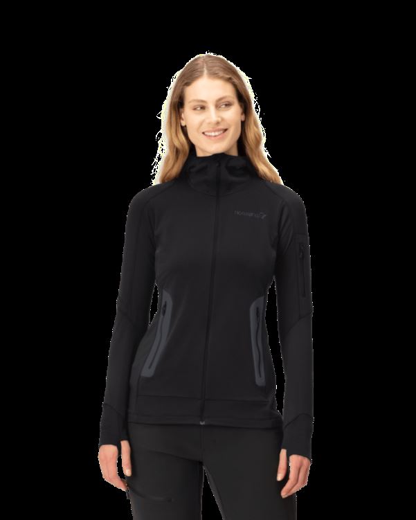 Norrona Falketind Power Grid Capuchon Kaviaar Zwart Voor Dames