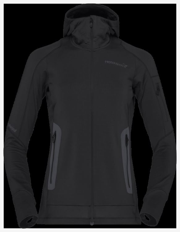 Norrona Falketind Power Grid Capuchon Kaviaar Zwart Voor Dames