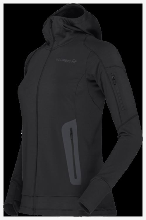 Norrona Falketind Power Grid Capuchon Kaviaar Zwart Voor Dames