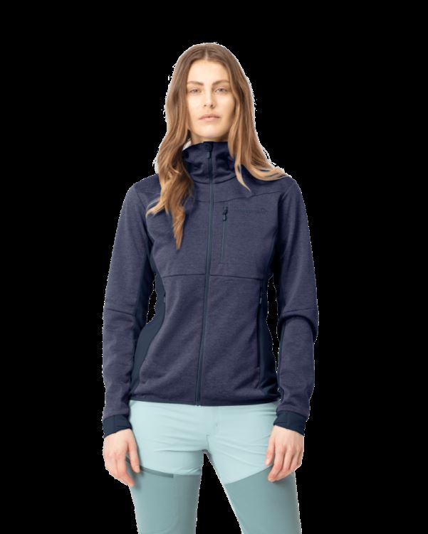 Norrona Dames Falketind Warm2 Octa Capuchon Indigo Nachtblauw