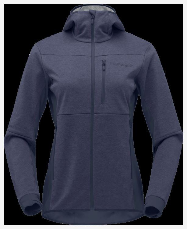 Norrona Dames Falketind Warm2 Octa Capuchon Indigo Nachtblauw