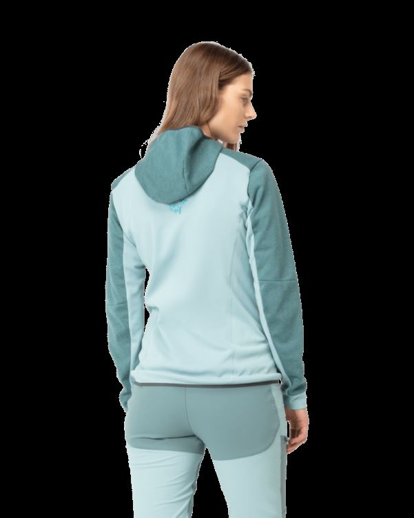 Norrona Falketind Warm2 Octa Damescapuchon Noord Atlantisch/toermalijn