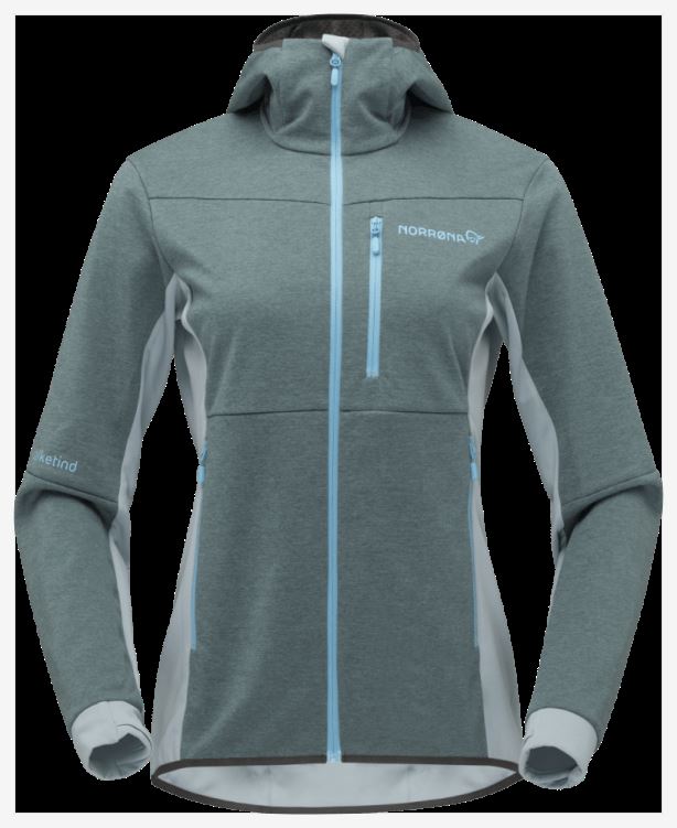 Norrona Falketind Warm2 Octa Damescapuchon Noord Atlantisch/toermalijn