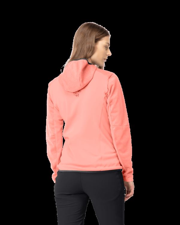 Norrona Dames Falketind Warm2 Octa Hood Oranje Alert/perzik Amber