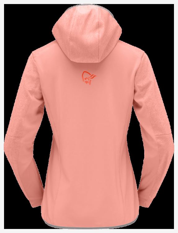 Norrona Dames Falketind Warm2 Octa Hood Oranje Alert/perzik Amber
