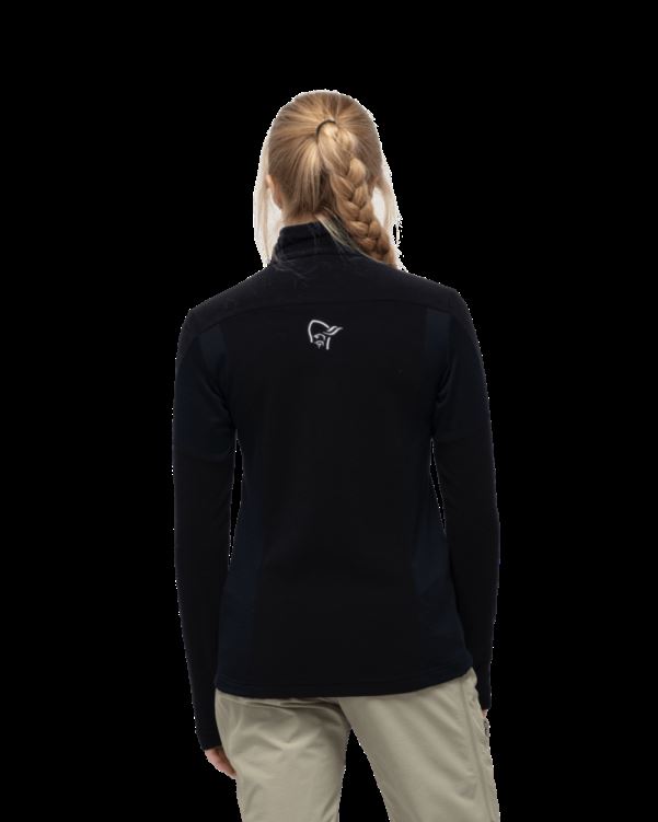 Norrona Falketind Warm1 Damesjack Caviar Zwart