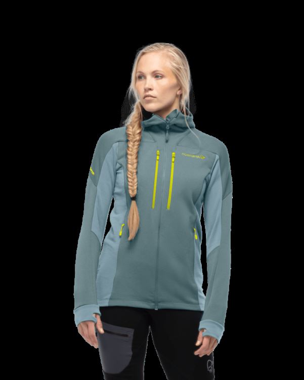 Norrona Trollveggen Powerstretch Pro Zip Hood North Atlantic Voor Dames