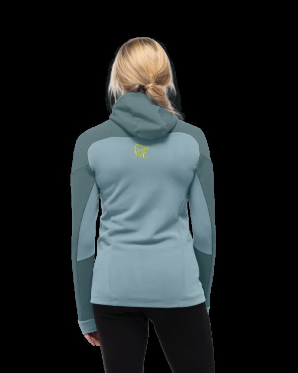 Norrona Trollveggen Powerstretch Pro Zip Hood North Atlantic Voor Dames