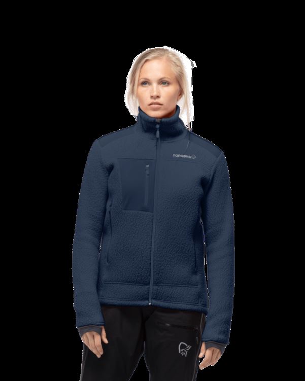 Norrona Trollveggen Thermal Pro Damesjack Indigo Nachtblauw