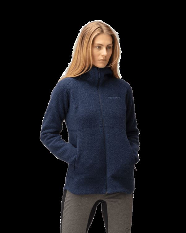 Norrona Warmwool3 Damescapuchon Indigo Nachtblauw