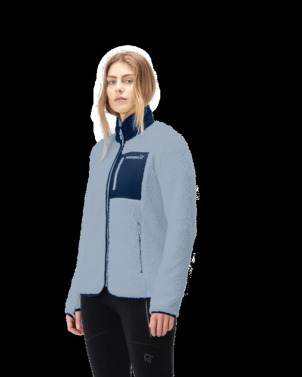 Norrona Dames Warm3 Jas Blauw Mistig