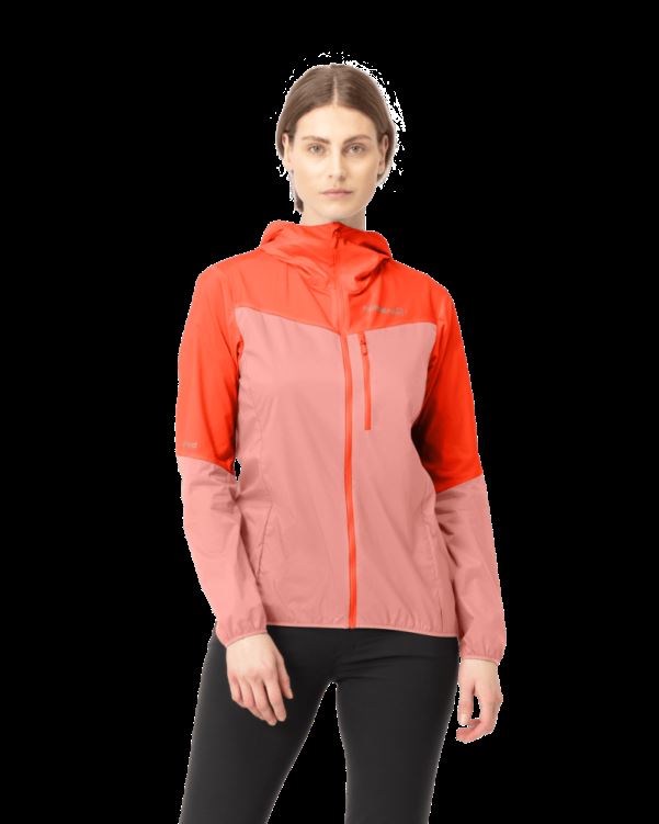 Norrona Falketind Aero60 Damescapuchon Oranje Alert/perzik Amber