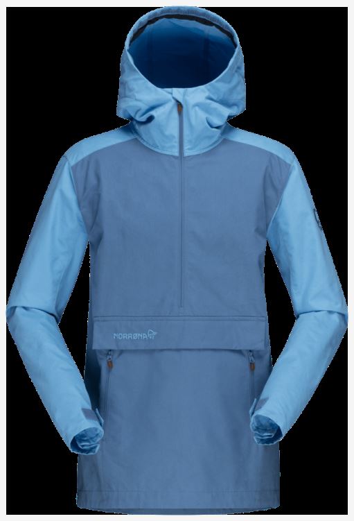 Norrona Svalbard Katoenen Dames Anorak Heritage Blauw/kroonblauw