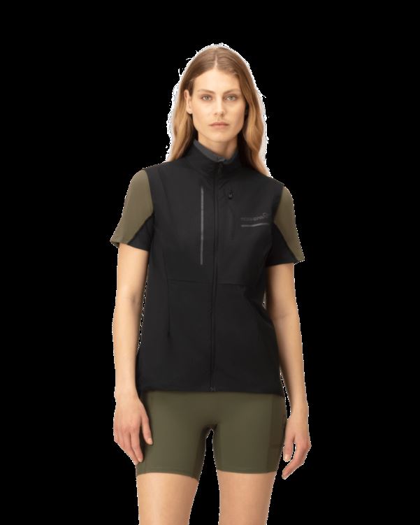 Norrona Dames Bodywarmer Senja Aero90 Kaviaar Zwart