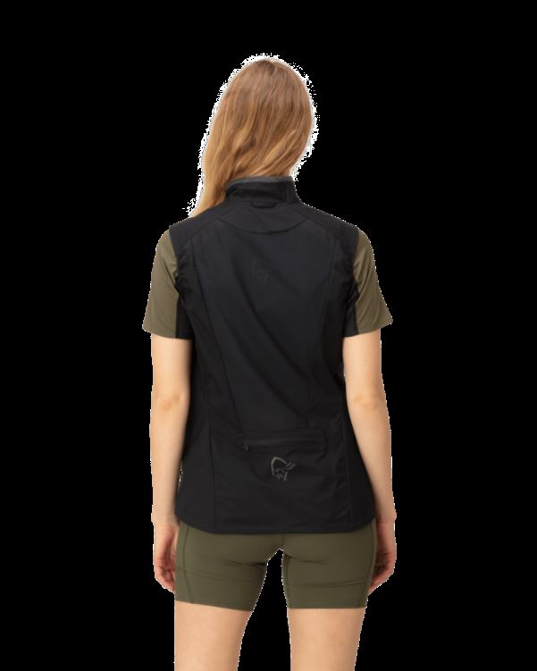 Norrona Dames Bodywarmer Senja Aero90 Kaviaar Zwart