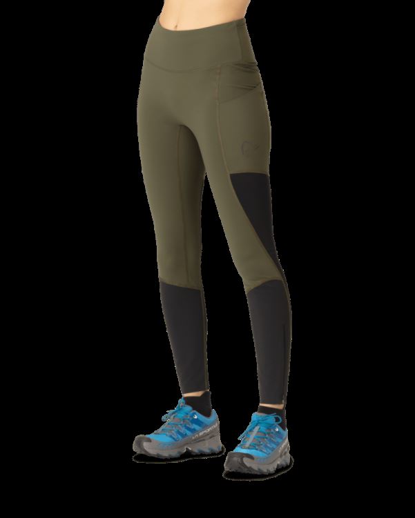 Norrona Senja Equalizer Stretch Panty Olijf Night/caviar Voor Dames