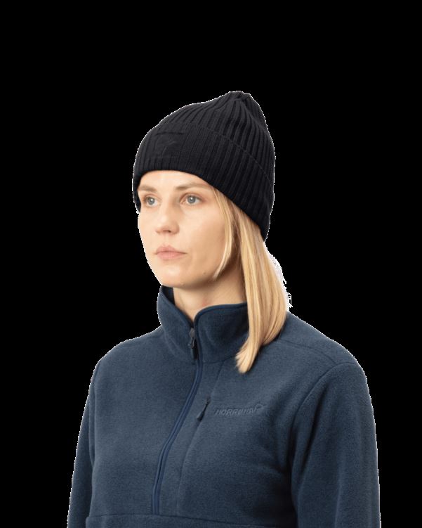 Norrona Unisex Rib Muts Kaviaar Zwart