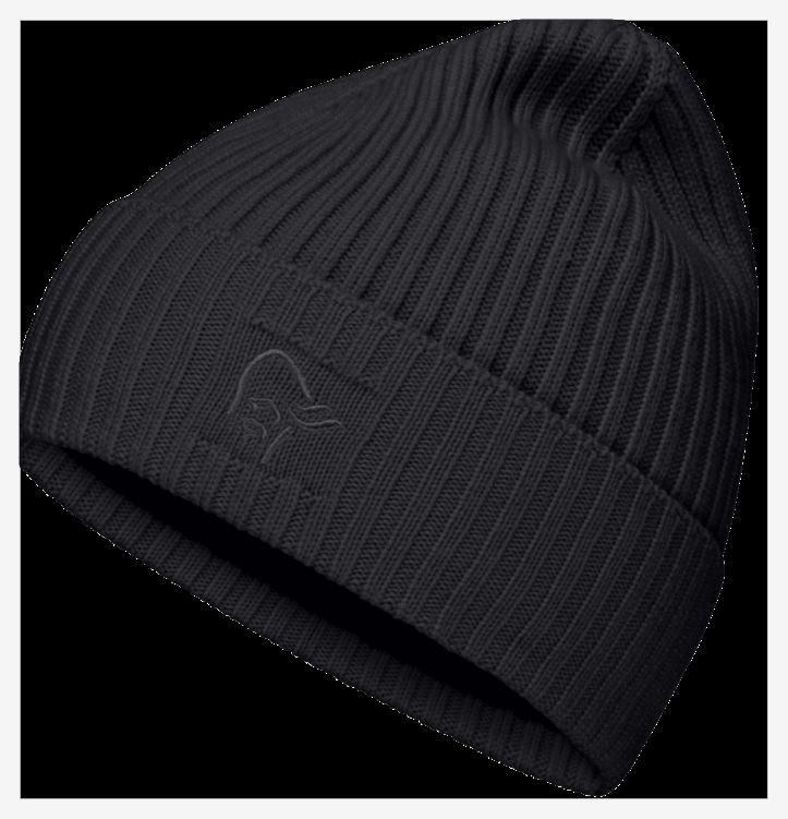 Norrona Unisex Rib Muts Kaviaar Zwart