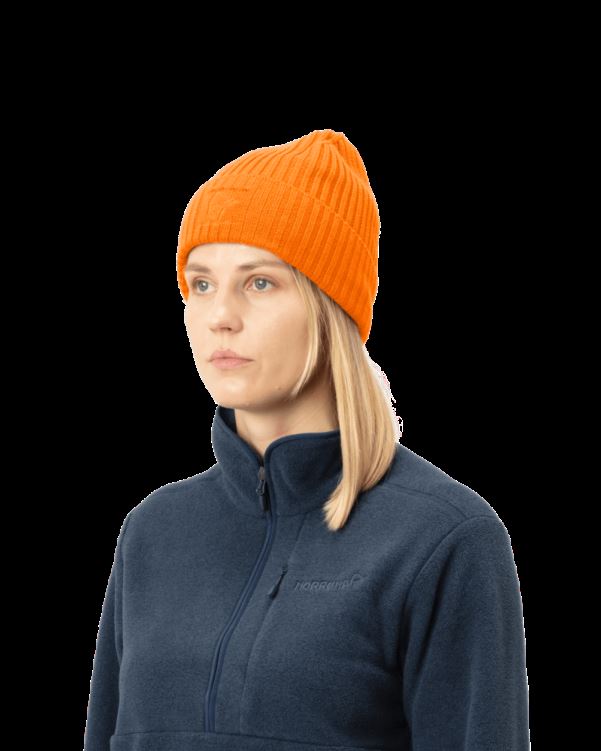 Norrona Unisex Ribbeanie Oranje Popsicle