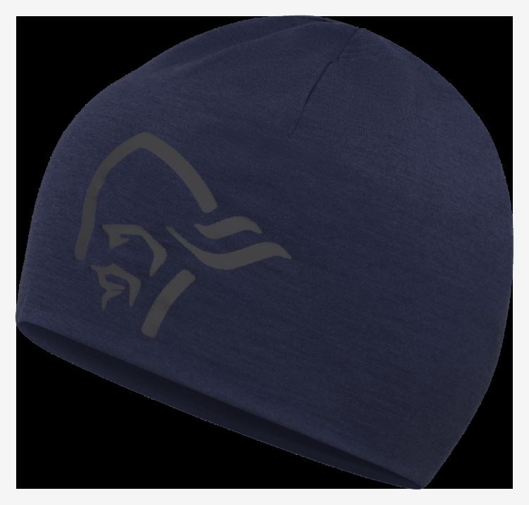 Norrona Unisex Genaaide Wollen Muts Indigo Nachtblauw