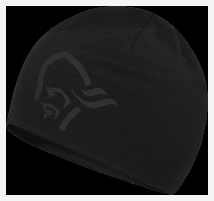 Norrona Unisex Genaaide Wollen Muts Kaviaar Zwart