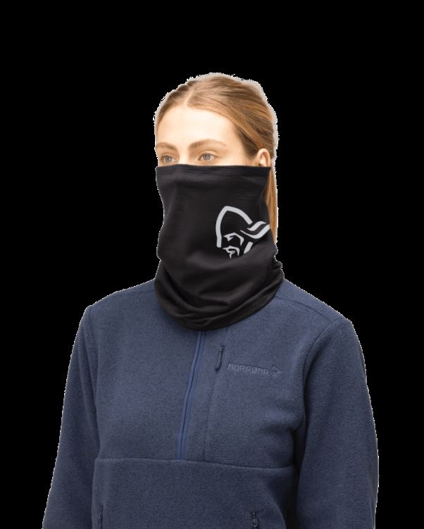 Norrona Unisex Pureull Neck Caviar Zwart