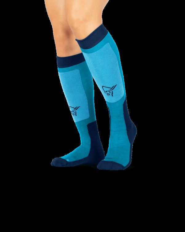 Norrona Unisex Lofoten Middelzware Merinosokken Long Hawaiian Surf/indigo Night