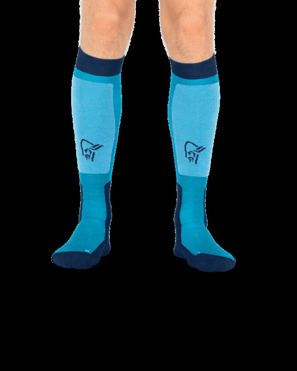 Norrona Unisex Lofoten Middelzware Merinosokken Long Hawaiian Surf/indigo Night