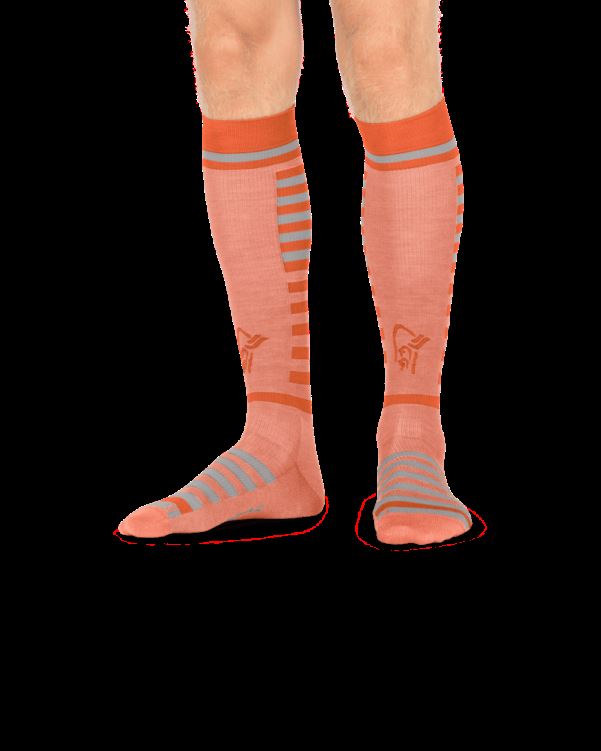 Norrona Unisex Lyngen Lichtgewicht Merinosokken Lang Oranje Alert/perzik Amber