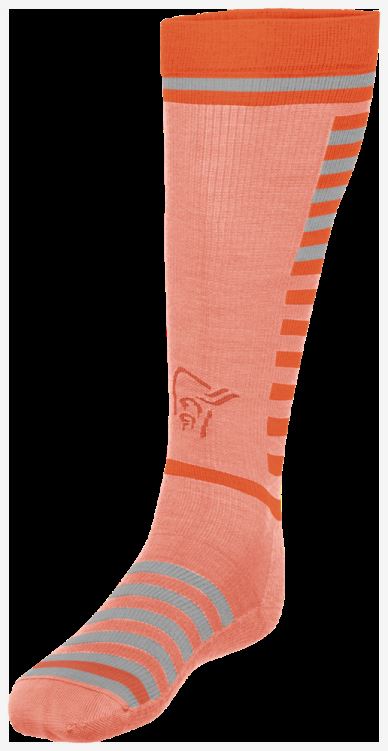 Norrona Unisex Lyngen Lichtgewicht Merinosokken Lang Oranje Alert/perzik Amber