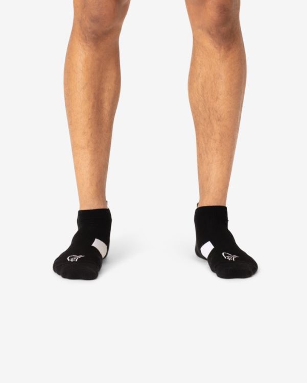 Norrona Unisex Senja Merino Lichtgewicht Sokken Kort Caviar Zwart