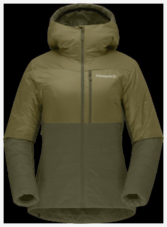 Norrona Dames Falketind Thermo60 Hood Olijfgroen/olijf Nacht