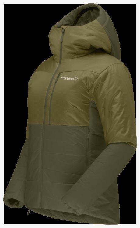 Norrona Dames Falketind Thermo60 Hood Olijfgroen/olijf Nacht