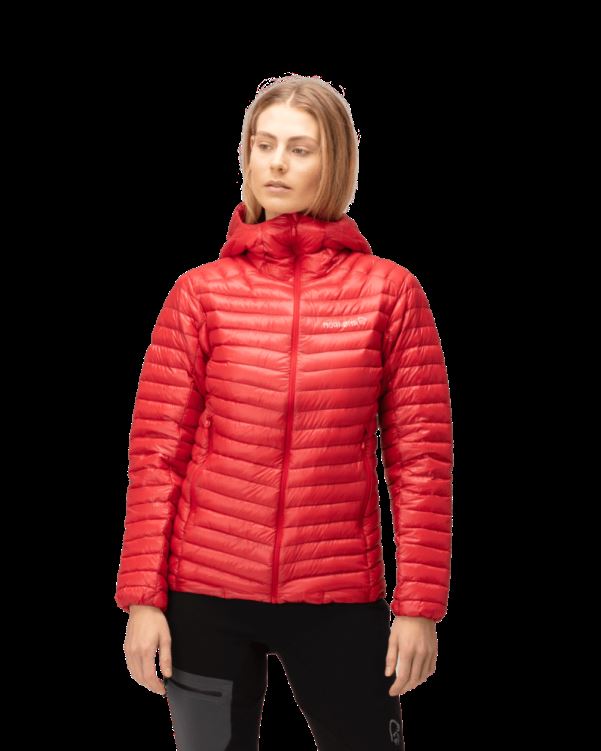 Norrona Trollveggen Superlight Down850 Damescapuchon True Red