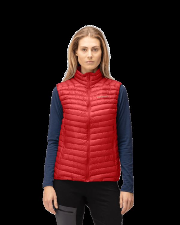 Norrona Trollveggen Superlight Dons850 Vest Voor Dames, Echt Rood
