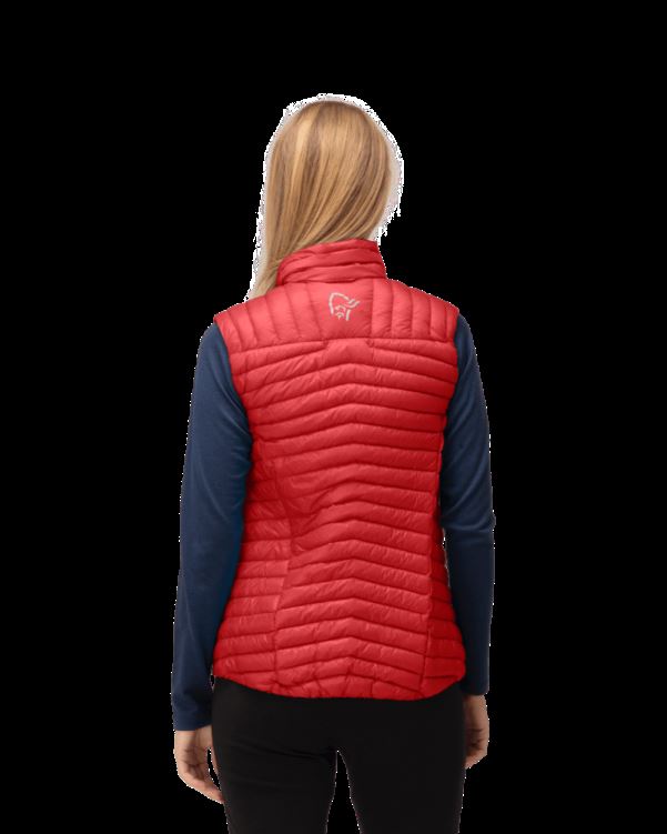 Norrona Trollveggen Superlight Dons850 Vest Voor Dames, Echt Rood